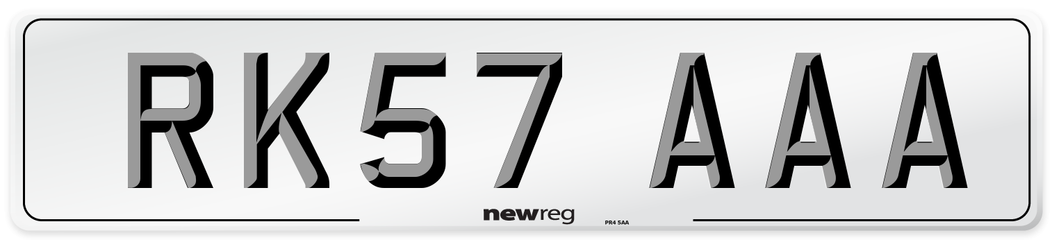 RK57 AAA Number Plate from New Reg